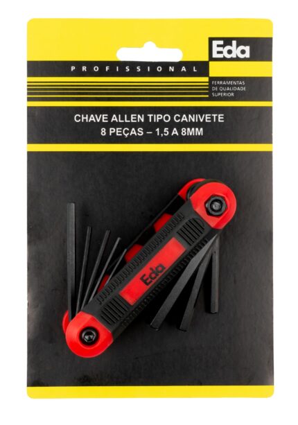 CHAVE ALLEN TIPO CANIVETE 8 PEÇAS